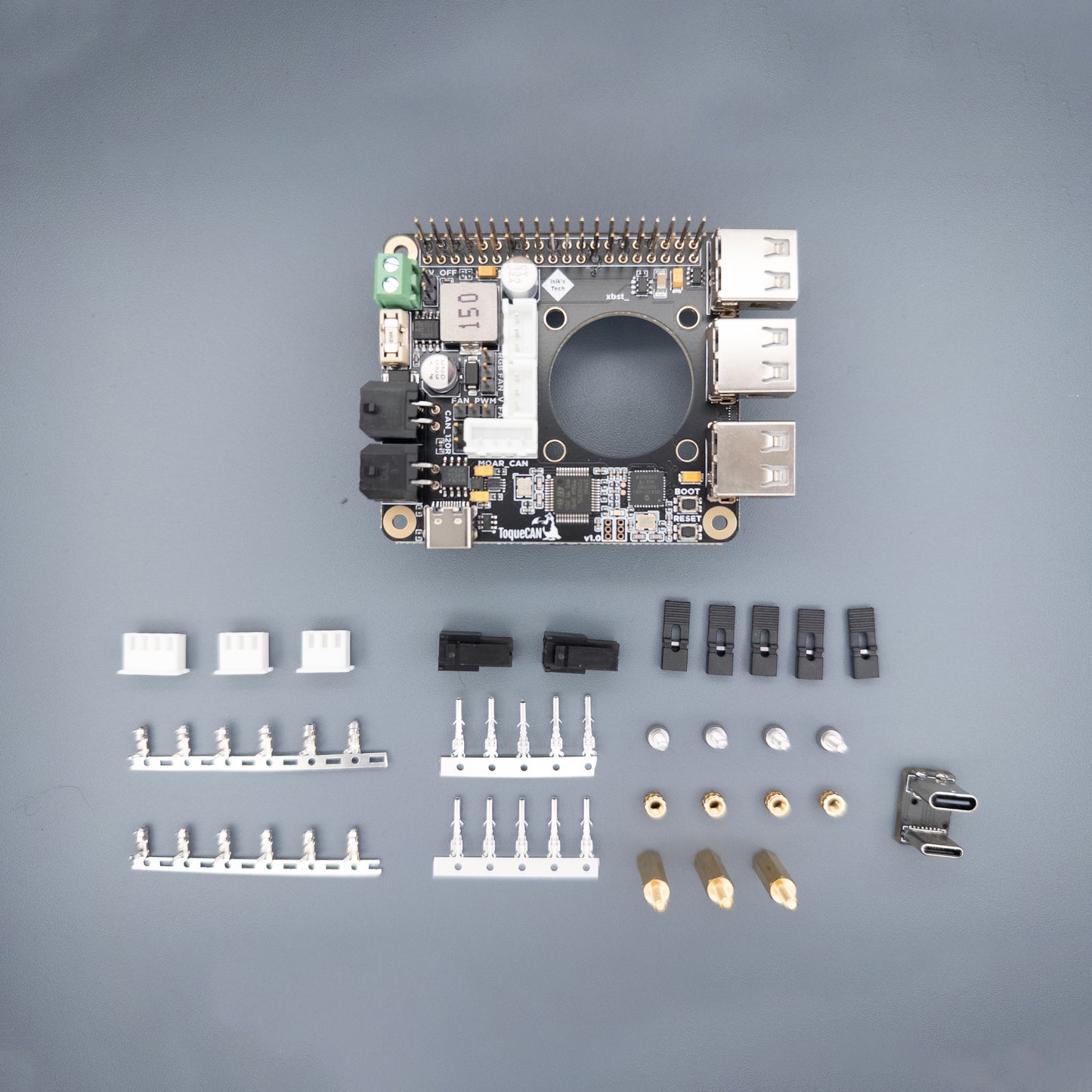 ToqueCAN: Pi Toque With 2x CAN, 3 Port USB Hub and 24V>5V@5A Regulator